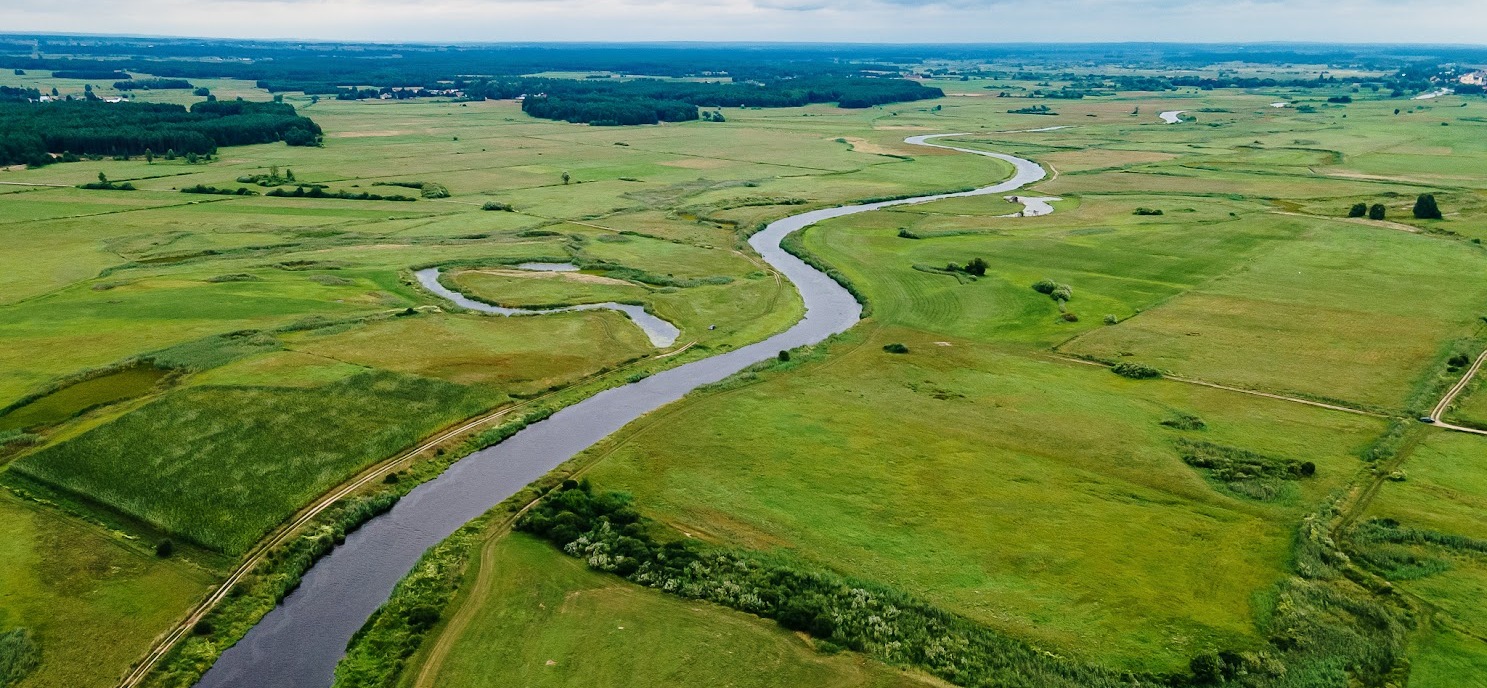 Rzeka Narew i okolica z lotu ptaka