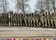 Grupa żołnierzy podczas przysięgi