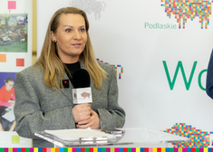 Małgorzata Półtorak, zastępca dyrektora Departamentu Polityki Informacyjnej przemawia