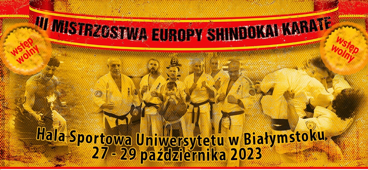 Plakat z napisem: III Mistrzostwa Europy Shindokai Karate