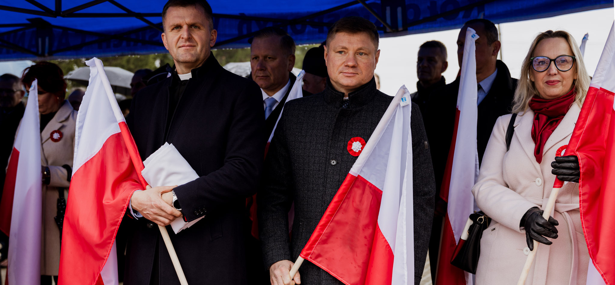 Marszałek Malinowski wraz z oficjelami w trakcie uroczystości