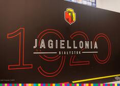 Ekran wyświetlający logo i napis Jagielloni