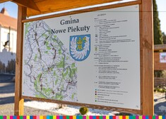tablica z mapą gminy Nowe Piekuty