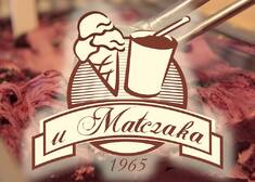 Logo firmy u Matczaka napis na tle lodów.