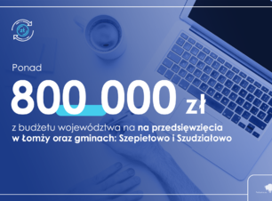 Plansza z informacją o wsparciu w kwocie 800 tys. zł.