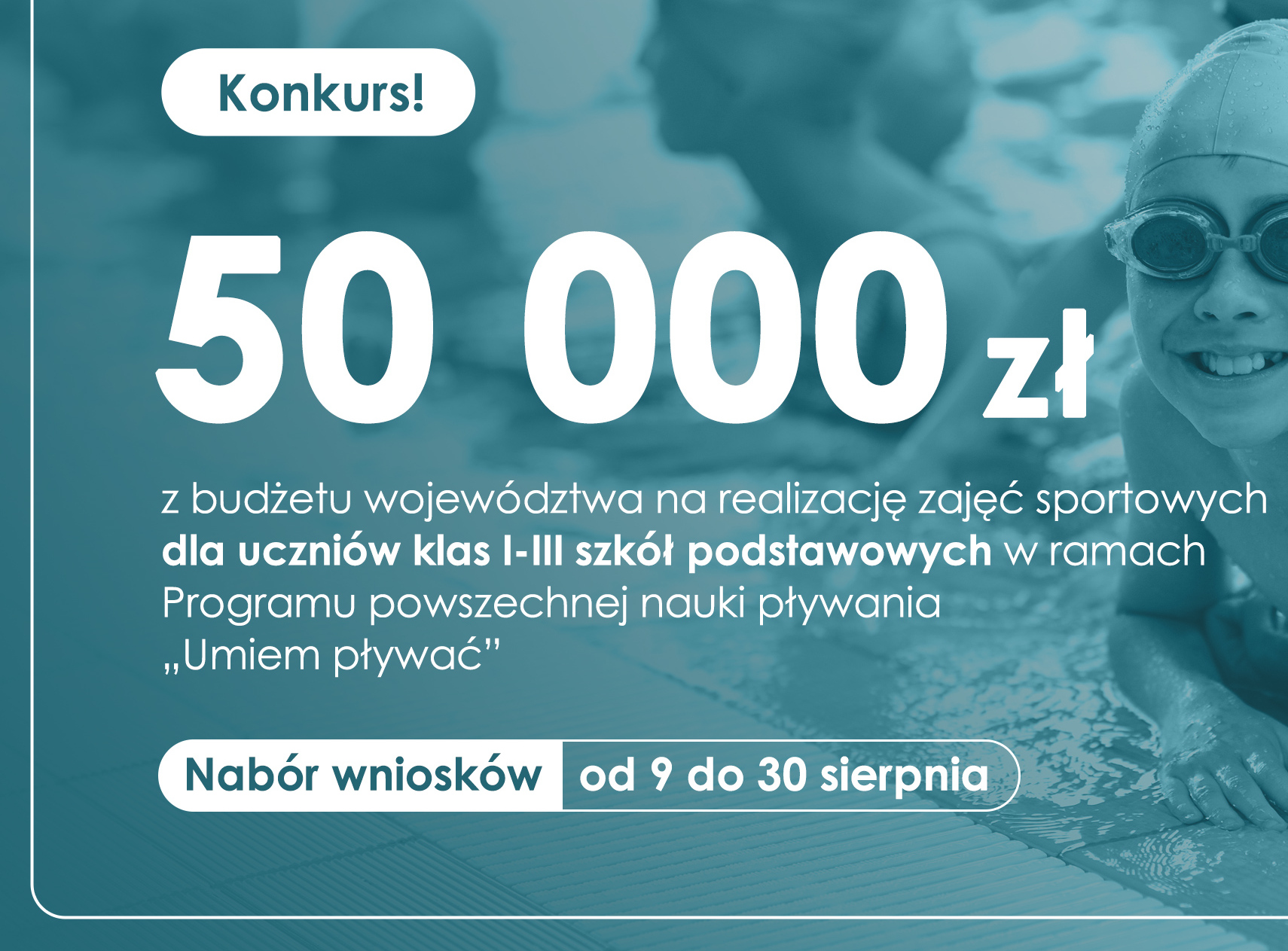 plakat z podaną kwotą, nazwą programu i napisem – konkurs.