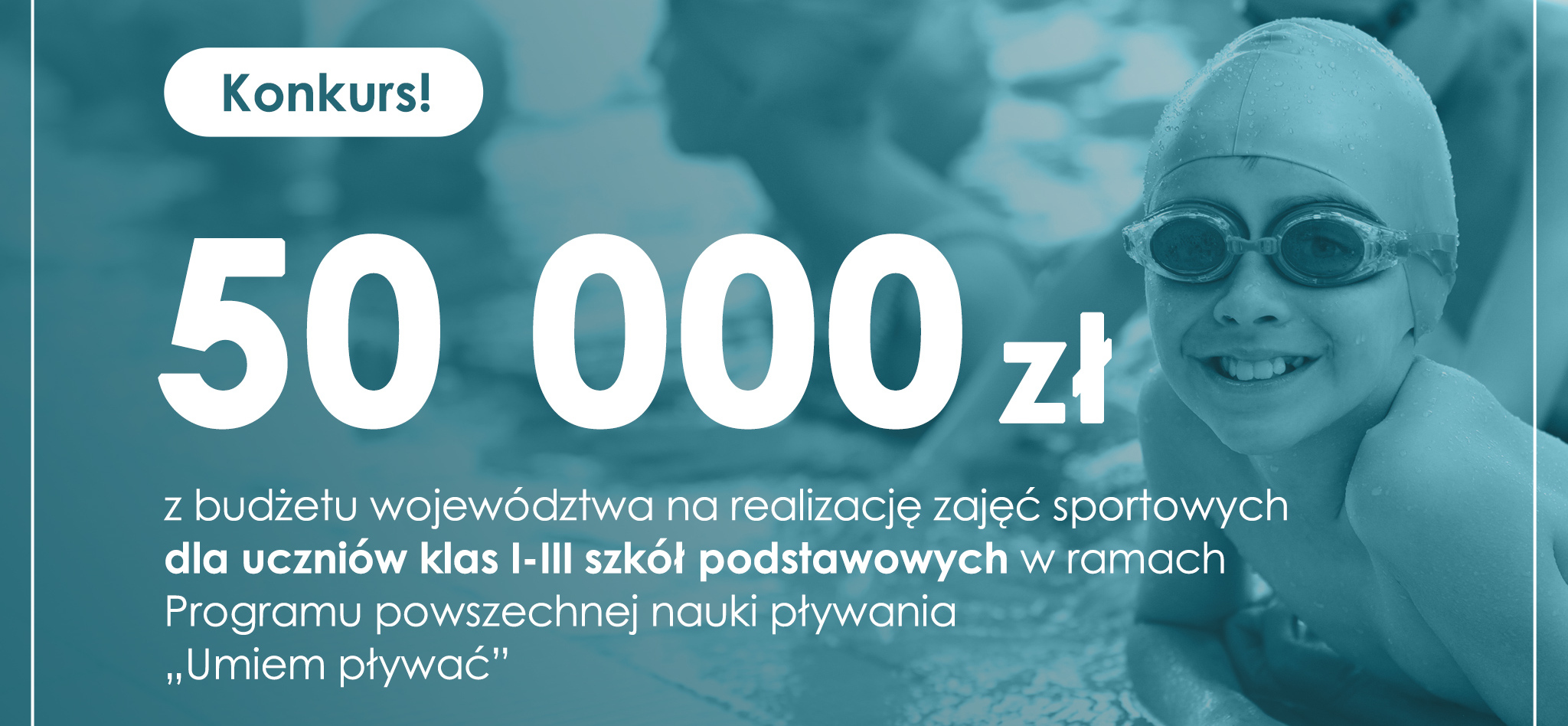 plakat z podaną kwotą, nazwą programu i napisem – konkurs.