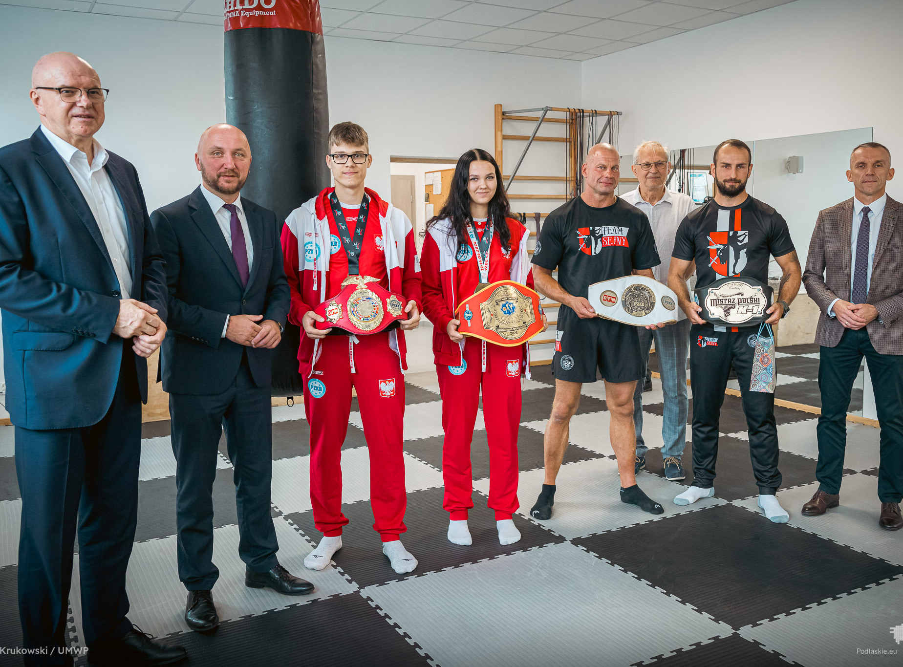 Spotkanie z zawodnikami i trenerami Klubu Sportowego Kickboxing Team w Sejnach