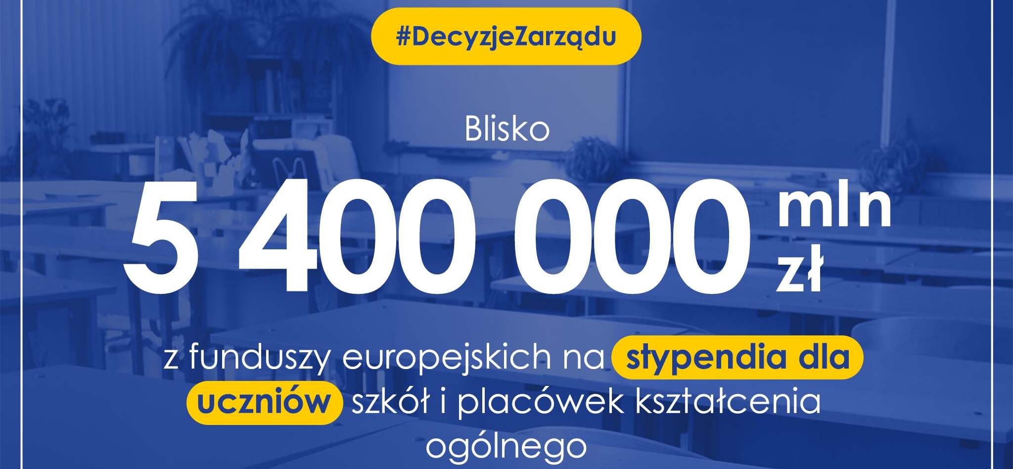 5,4 mln zł z funduszy europejskich na stypendia dla uczniów