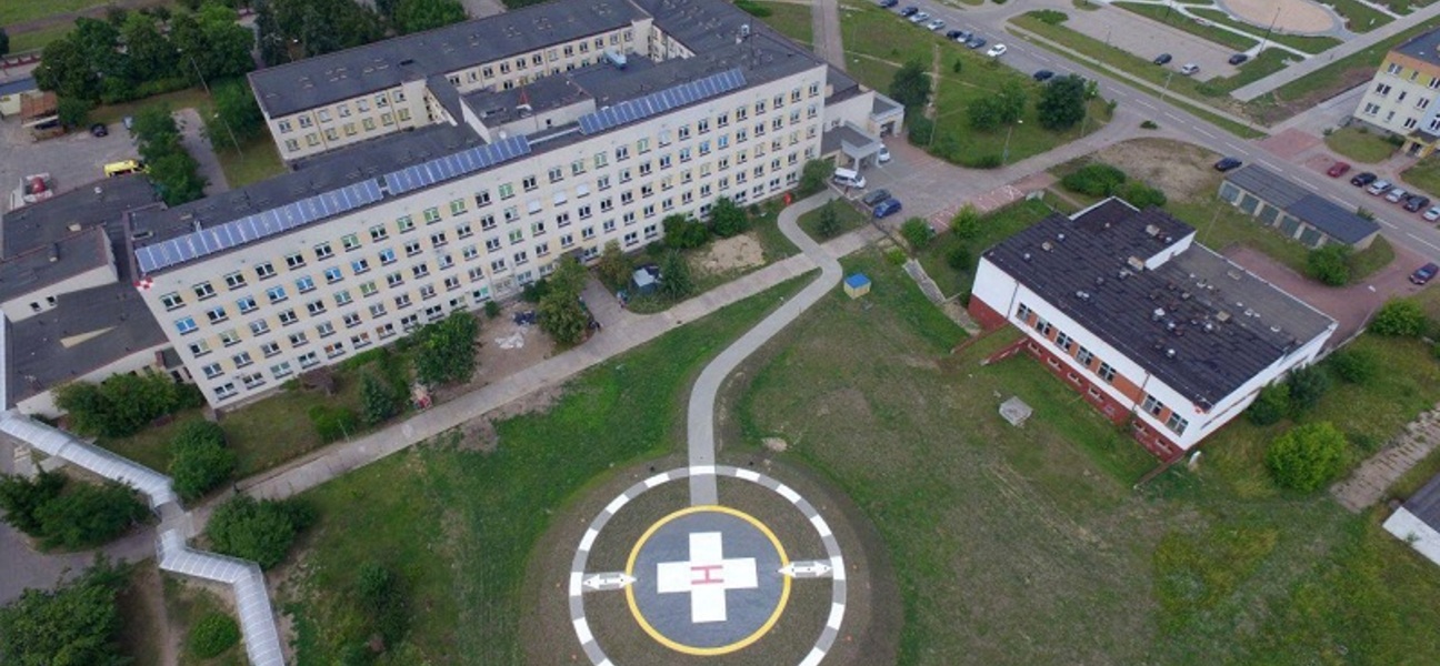 Szpital w Grajewie z lotu ptaka