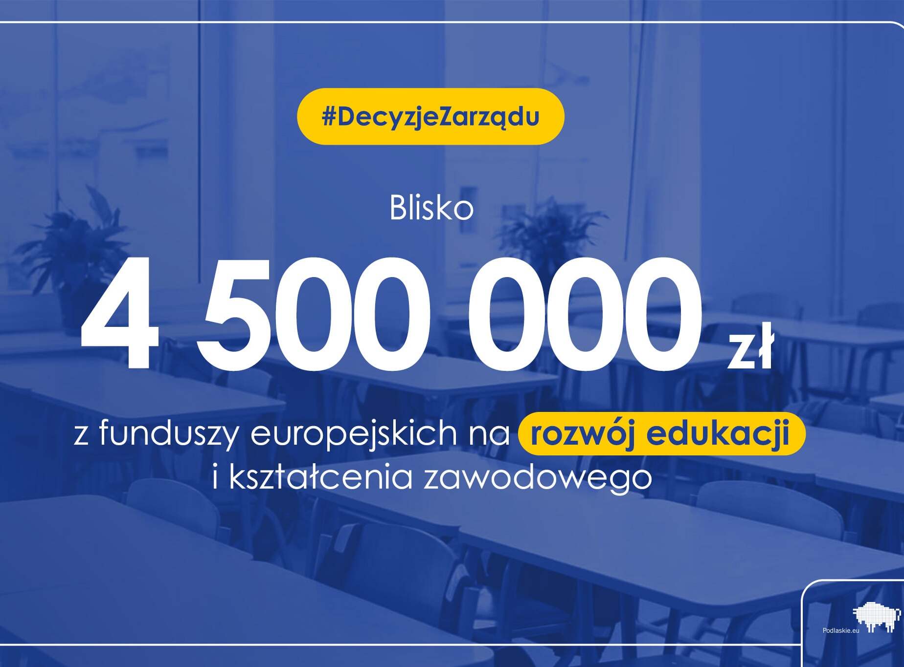 Plansza informująca o dofinansowaniu