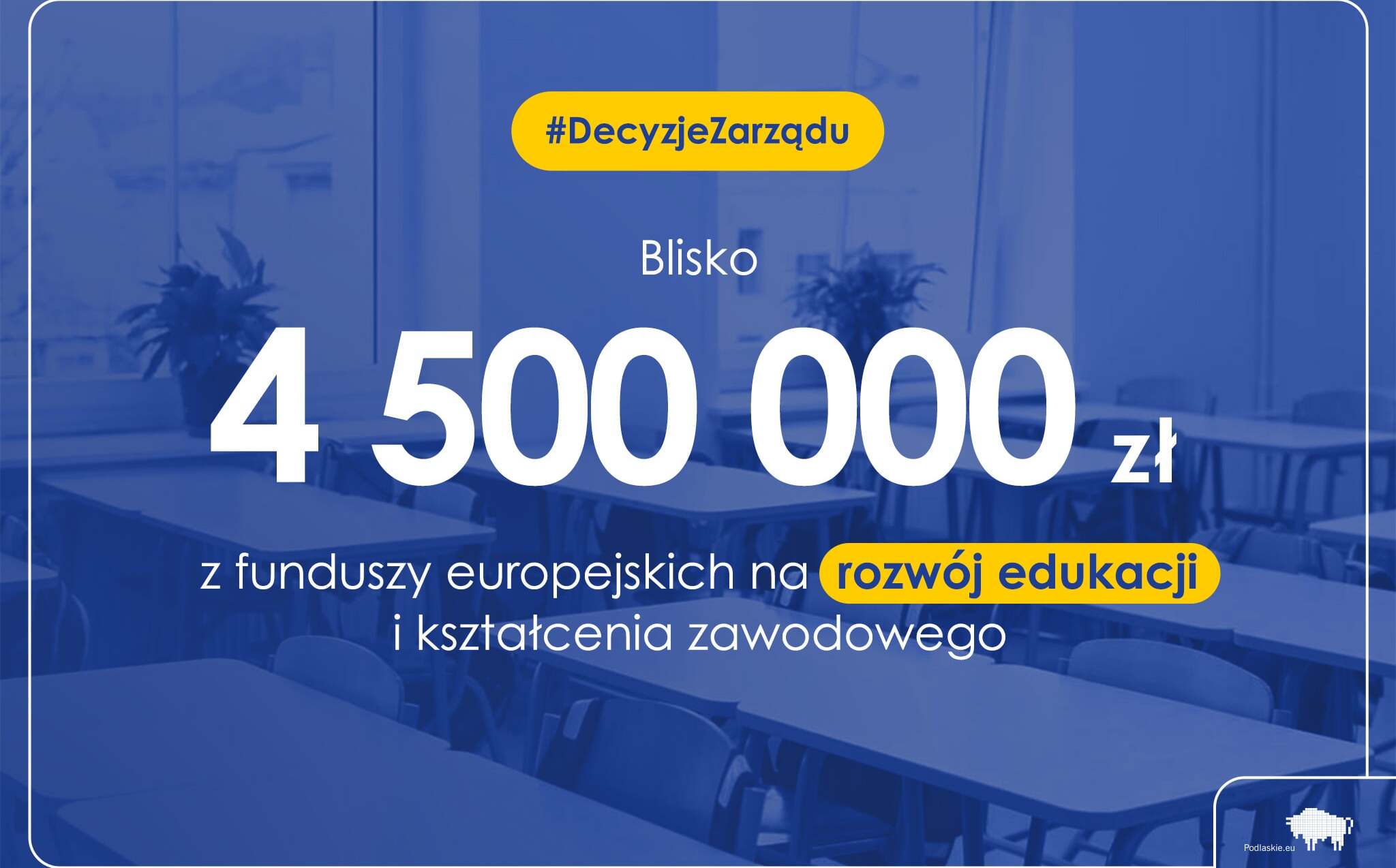 Plansza informująca o dofinansowaniu