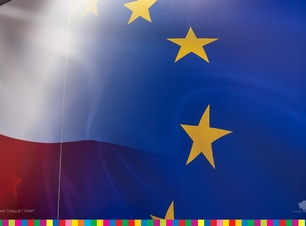 Flaga Polski i Unii Europejskiej