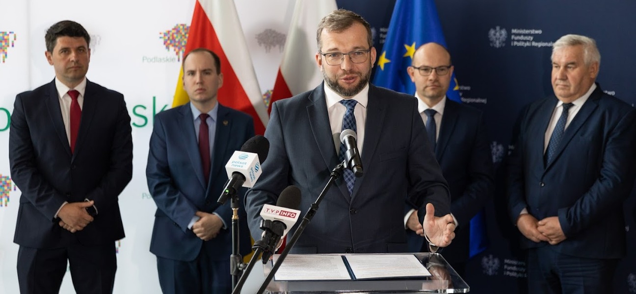 Konferencja prasowa „Polska Wschodnia”, w której zabiera głos minister Grzegorz Puda