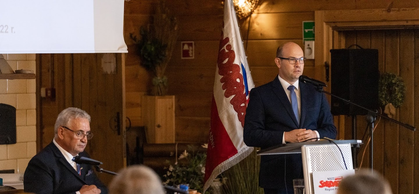 marszałek Artur Kosicki podczas Walnego Zebrania Delegatów Regionu Podlaskiego NSZZ „Solidarność”