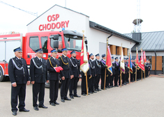 strażacy z OSP Chodory stoją w szeregu